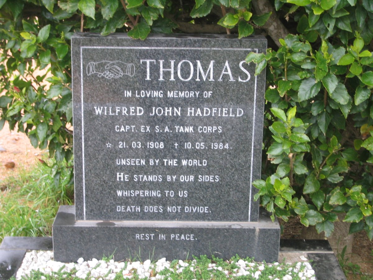 THOMAS Wilfred John Hadfield 1908-1984