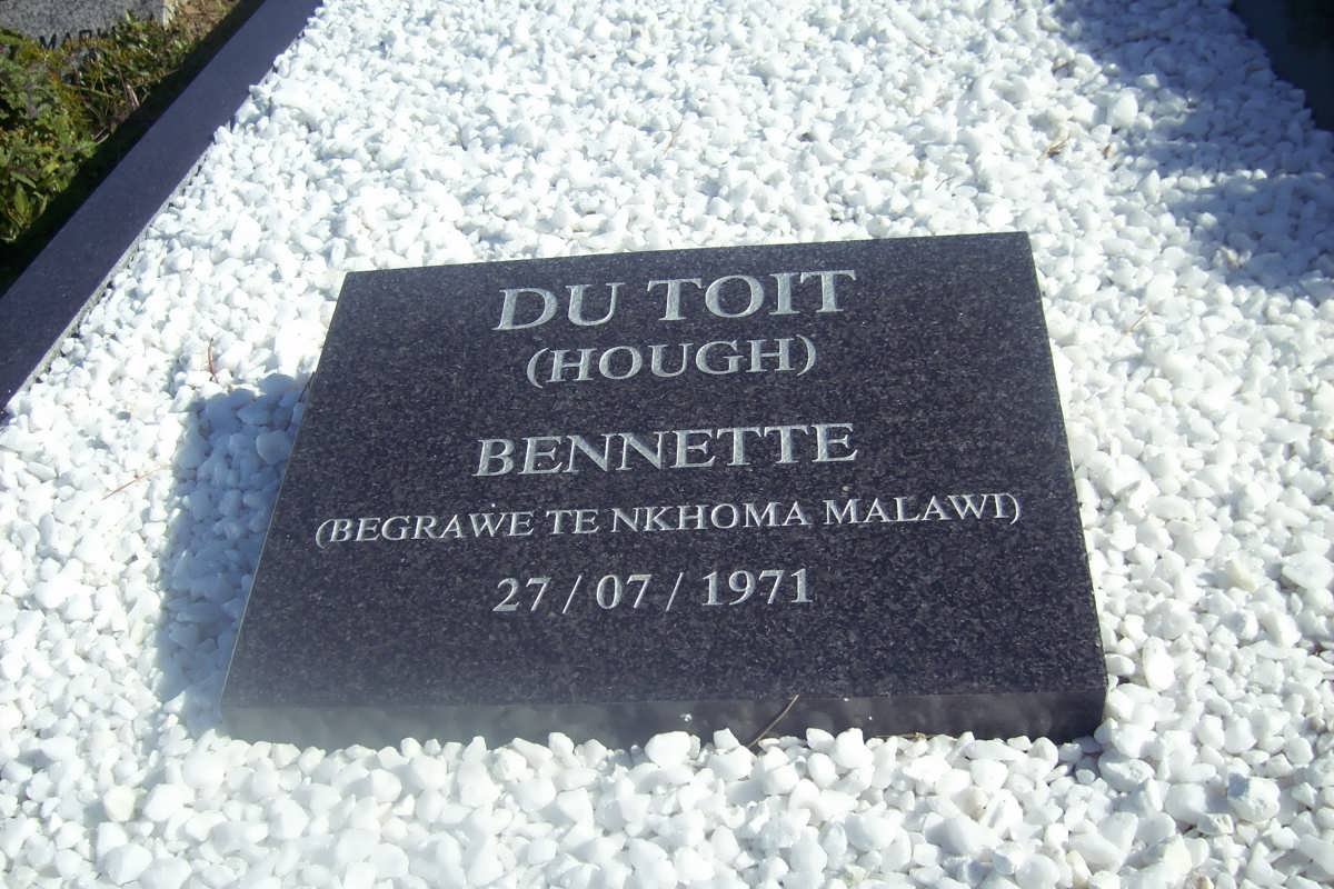 TOIT Bennette, du nee HOUGH -1971