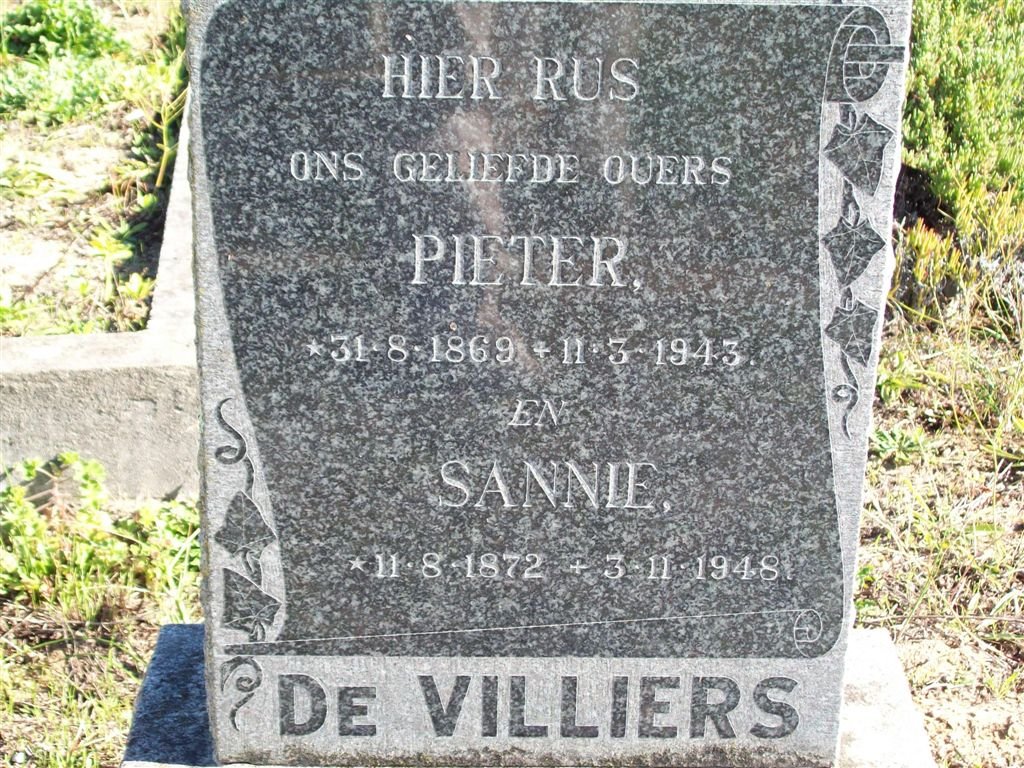 VILLIERS Pieter, de 1869-1943 &amp; Sannie 1872-1948