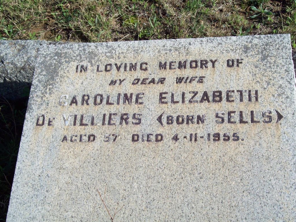 VILLIERS Caroline Elizabeth, de nee SELLS -1955