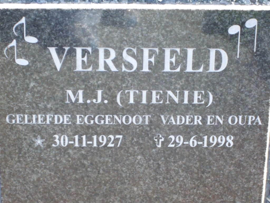 VERSFELD M.J. 1927-1998