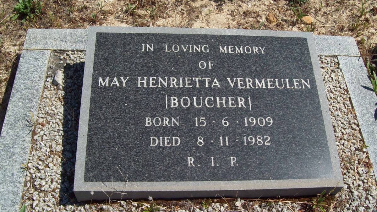 VERMEULEN May Henrietta nee BOUCHER 1909-1982