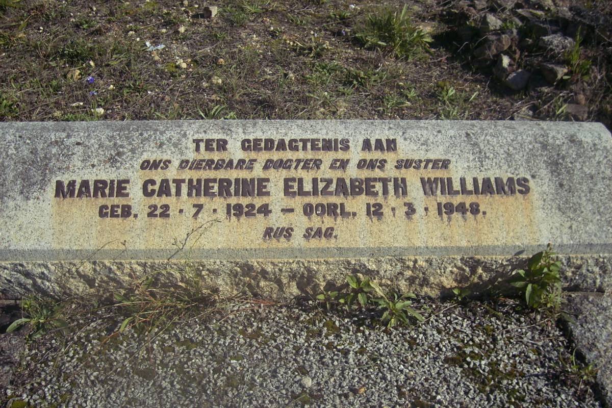 WILLIAMS Marie Catherine Elizabeth 1924-1948