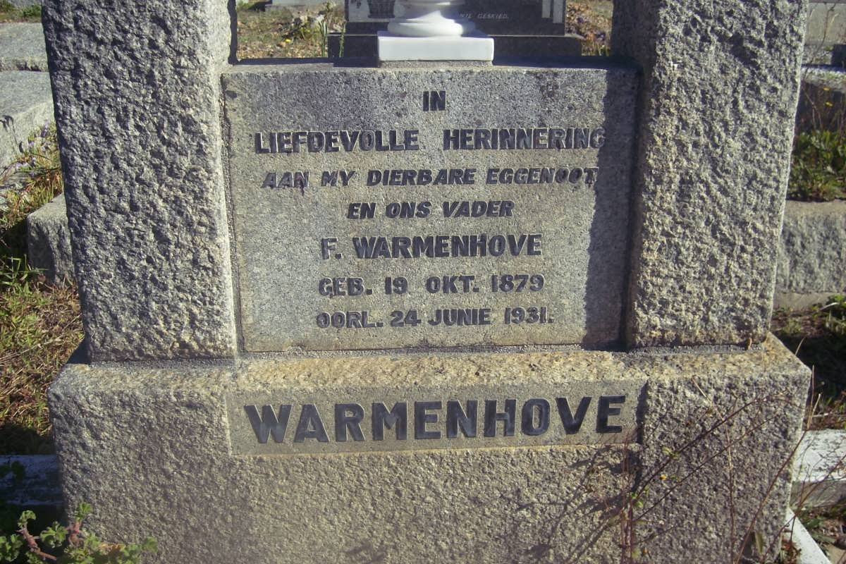 WARMENHOVE F. 1879-1931