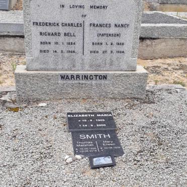 WARRINGTON Frederick Charles Richard Bell 1884-1964 &amp; Frances Nancy PATERSON 1888-1964