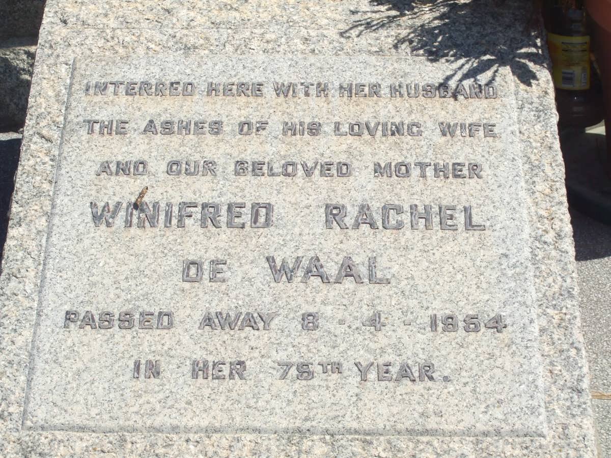 WAAL Winifred Rachel, de -1954