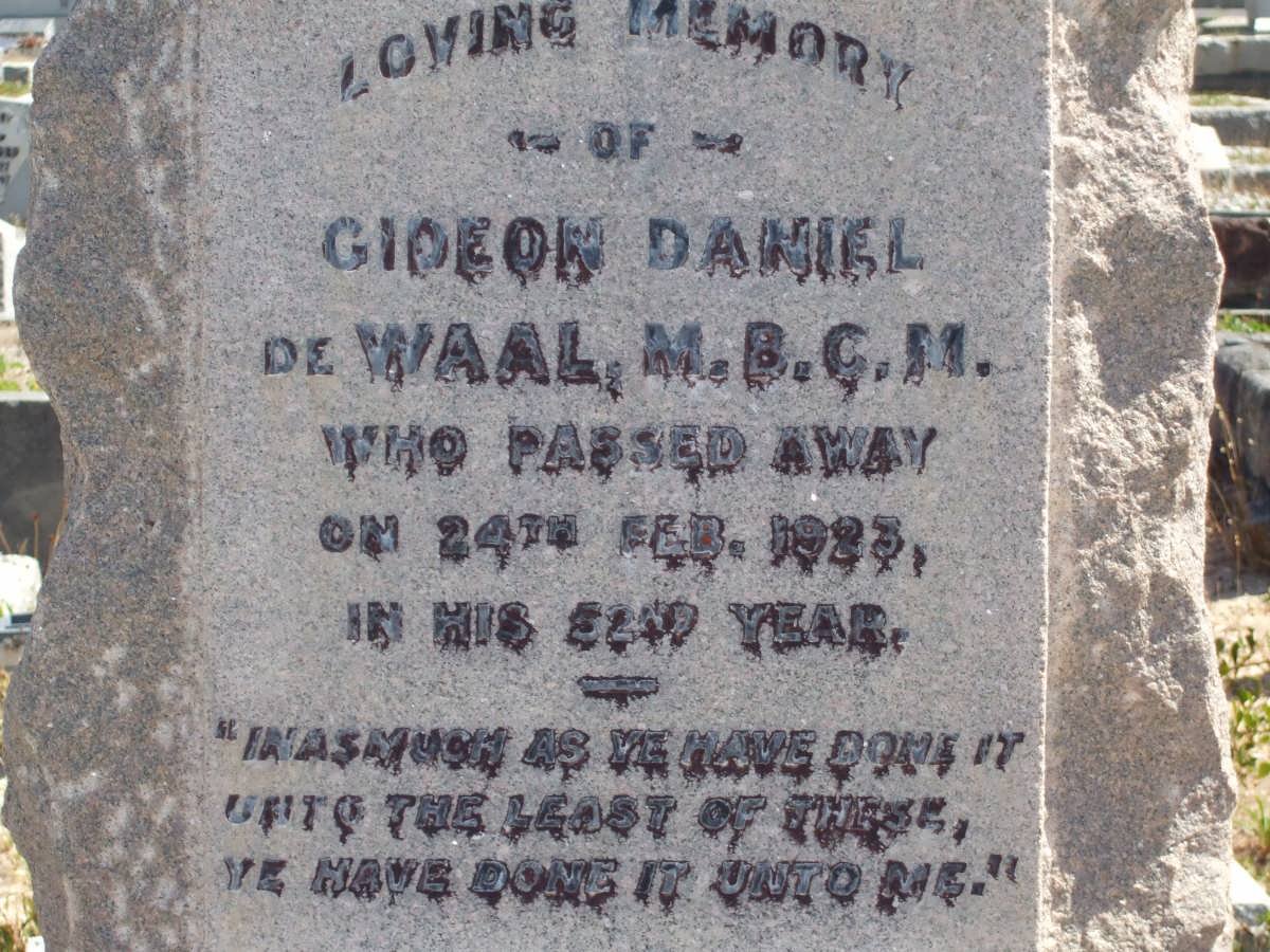 WAAL Gideon Daniel, de -1923