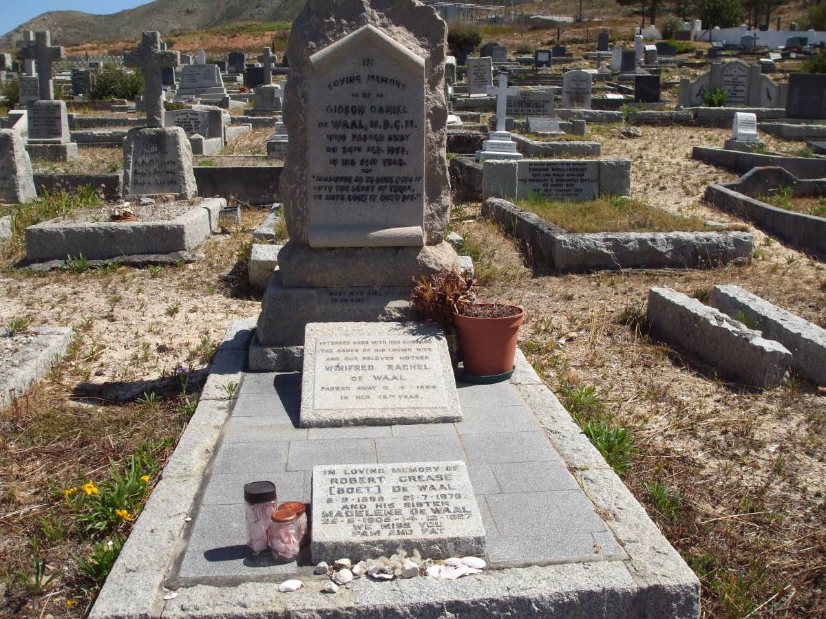 WAAL Robert Crease, de 1898-1976 :: DE WAAL Madelene 1905-1987 :: DE WAAL Gideon Daniel -1923  &amp; Winifred Rachel -1954