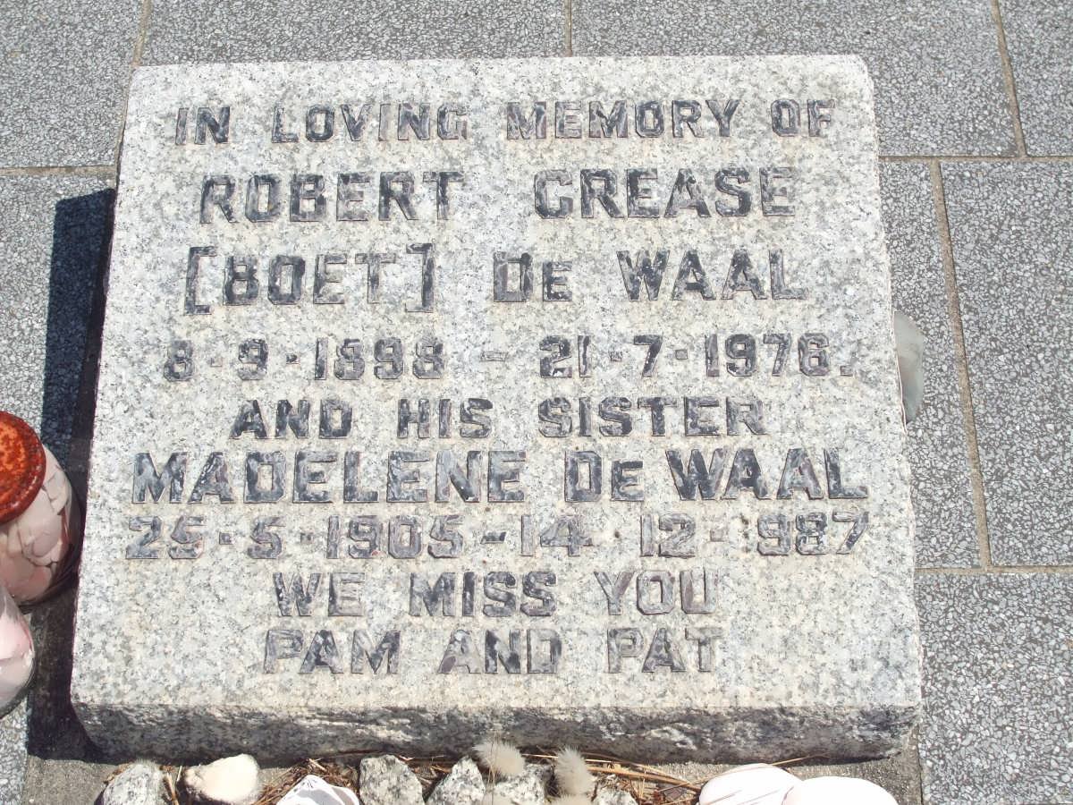 WAAL Robert Crease, de 1898-1976 :: DE WAAL Madelene 1905-1987