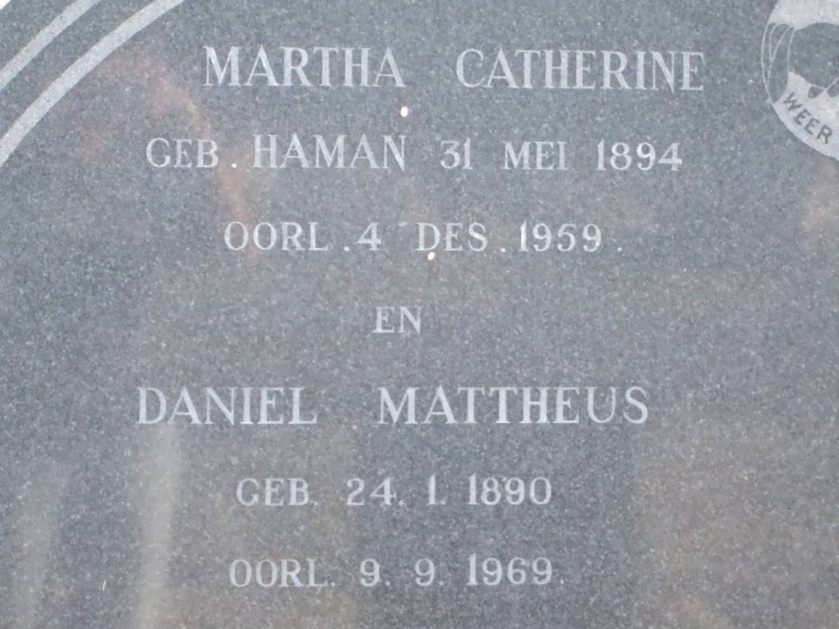 ? Daniel Mattheus 1890-1969 &amp; Martha Catherine HAMAN 1894-1959