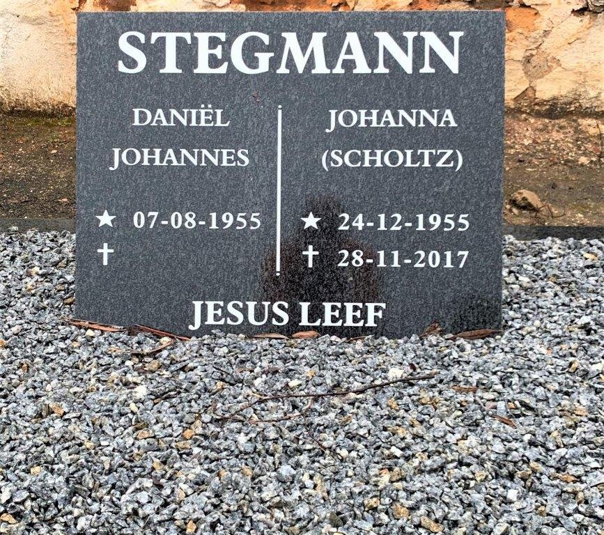 STEGMANN Daniel Johannes 1955- &amp; Johanna SCHOLTZ 1955-2017