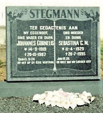STEGMANN Johannes Cornelis 1919-1987 &amp; Sebastina Catharina Maria ENGELBRECHT 1929-1995