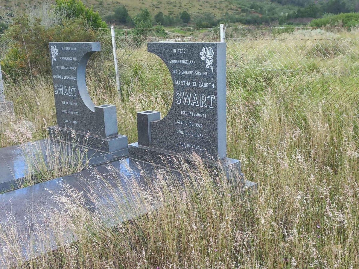 SWART Johannes Gerhardus 1914-1992 &amp; Martha Elizabeth STEMMET 1922-1994