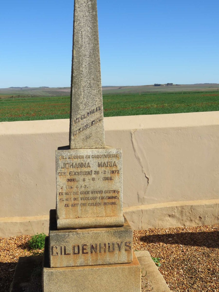 GILDENHUYS Johanna Maria nee EKSTEEN 1872-1966