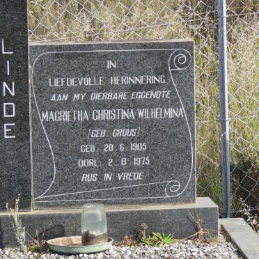 LINDE Magrietha Christina Wilhelmina nee CROUS 1905-1975