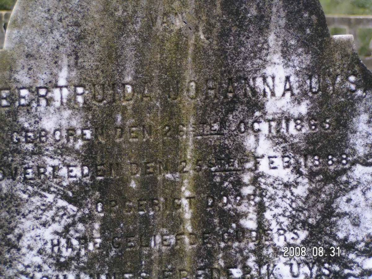 UYS Geertruida Johanna 1865-1888