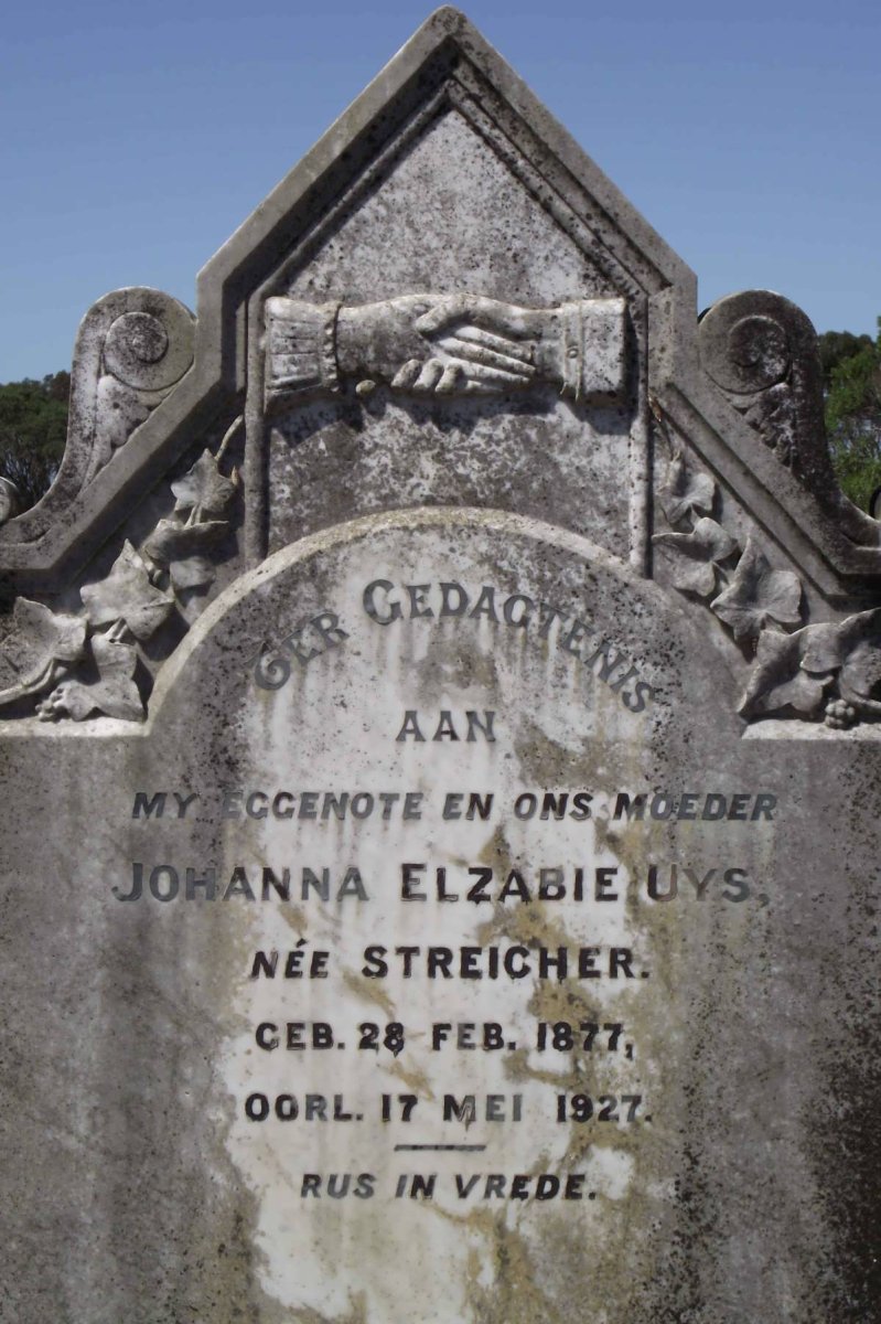 UYS Johanna Elzabie nee STREICHER 1877-1927