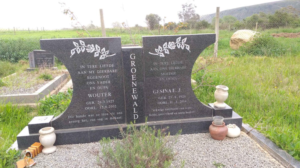 GROENEWALD Wouter 1925-2002 &amp; Gesina E.J. 1929-2014