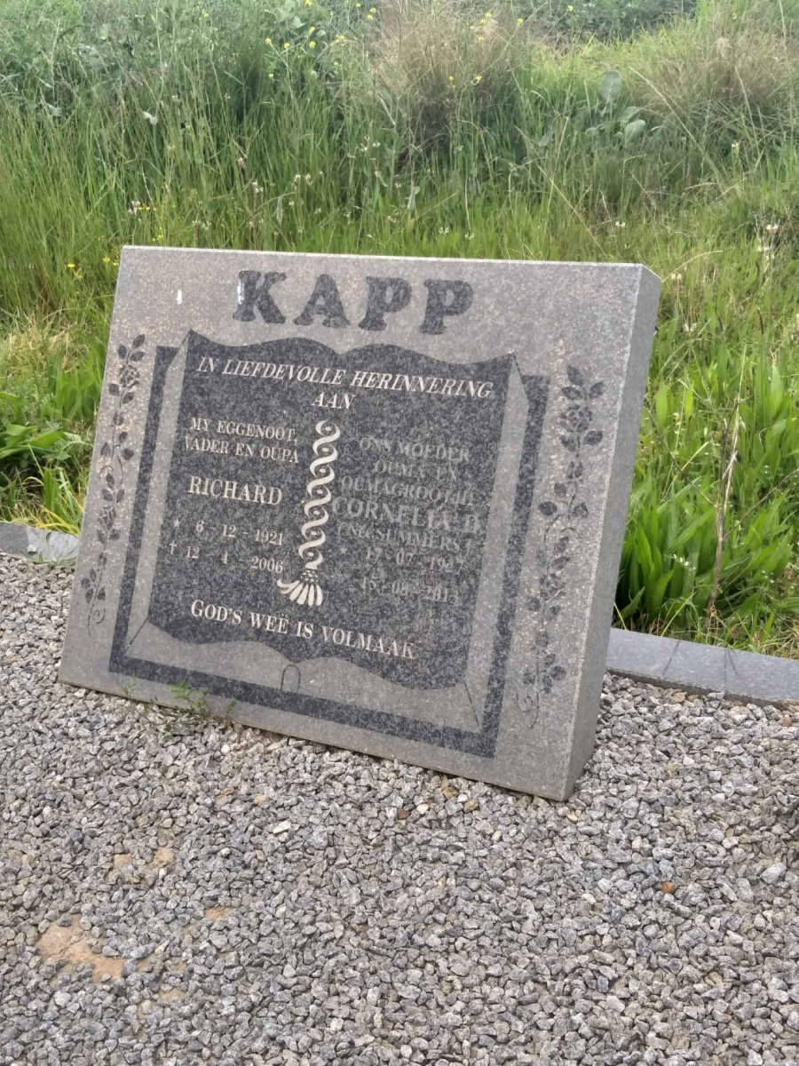KAPP Richard 1921-2006 &amp; Cornelia D. SUMMERS 1927-2013