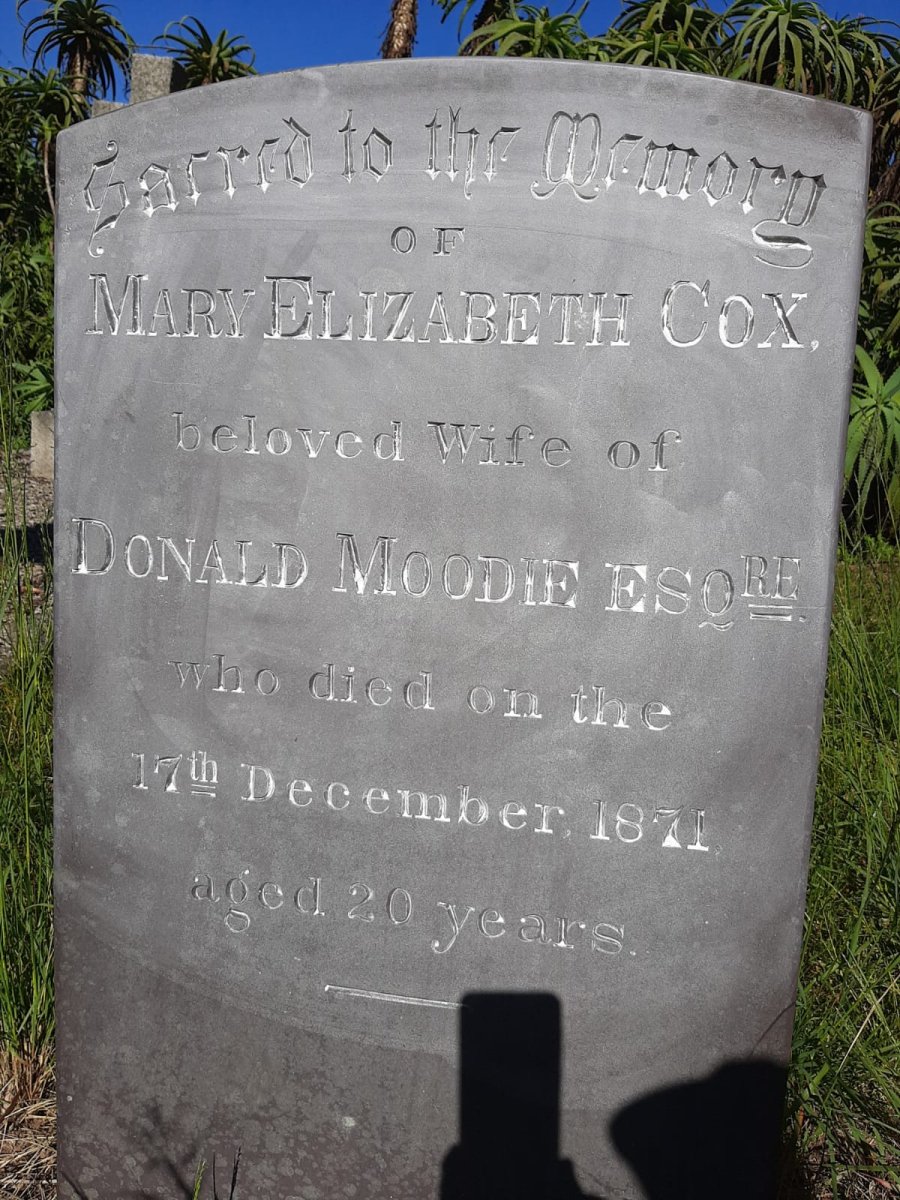 MOODIE Mary Elizabeth nee COX -1871