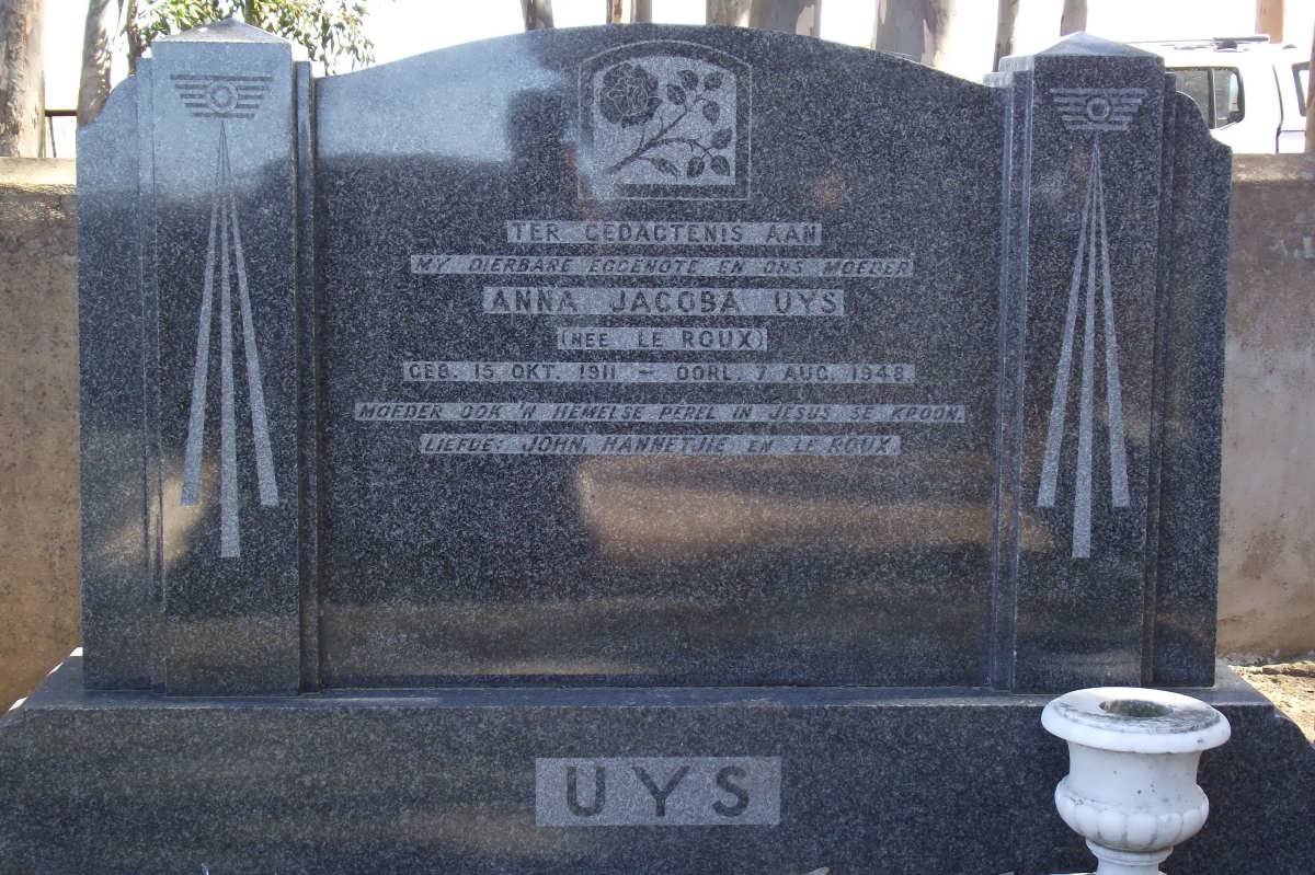 UYS Anna Jacoba nee LE ROUX 1911-1948