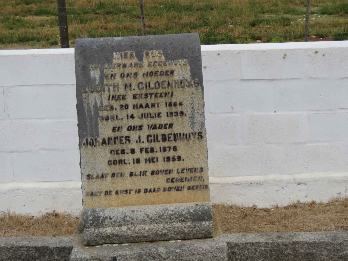 GILDENHUYS Johannes J. 1876-1959 & Judith M. EKSTEEN 1864-1939