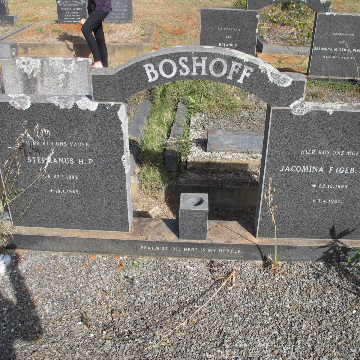 BOSHOFF Stephanus H.P. 1892-1969 &amp; Jacomina F. 1893-1967