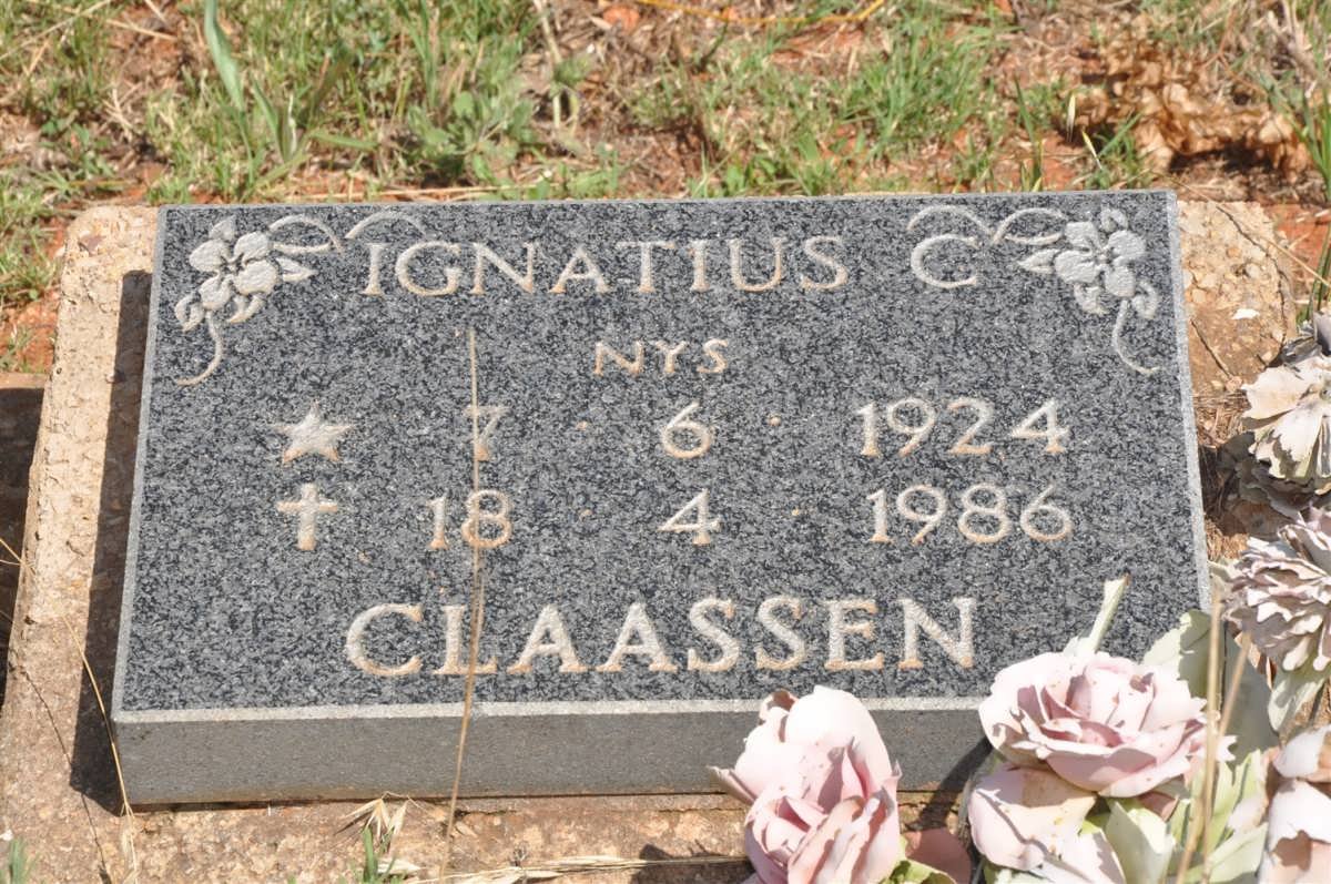 CLAASSEN Ignatius C. 1924-1986
