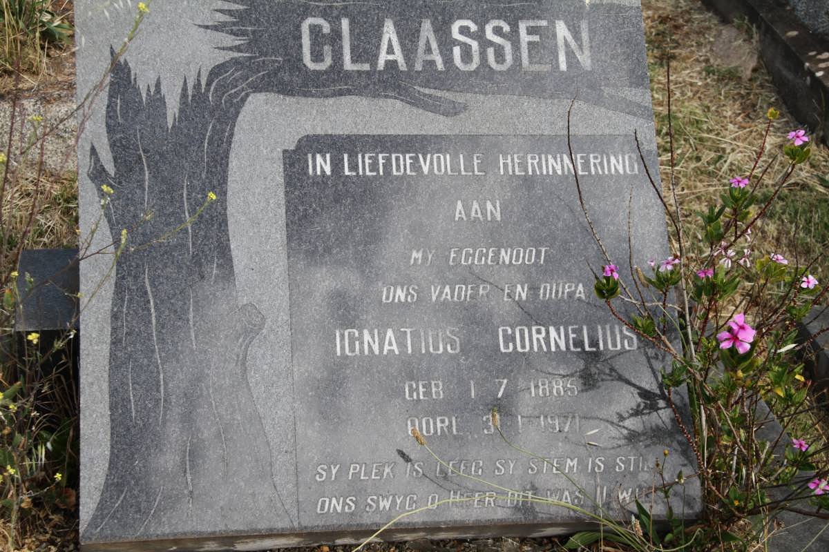 CLAASSEN Ignatius Cornelius 1885-1971