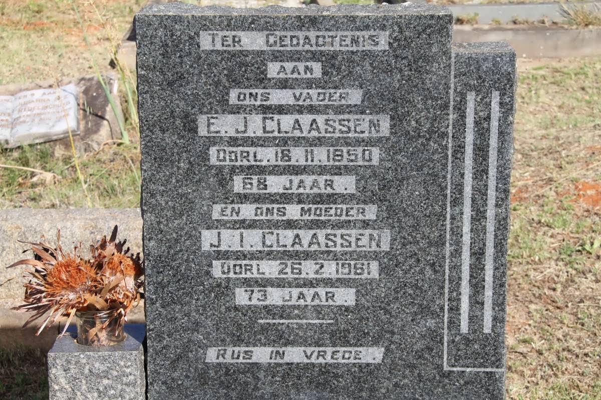 CLAASSEN E.J. -1950 &amp; J.I. -1961