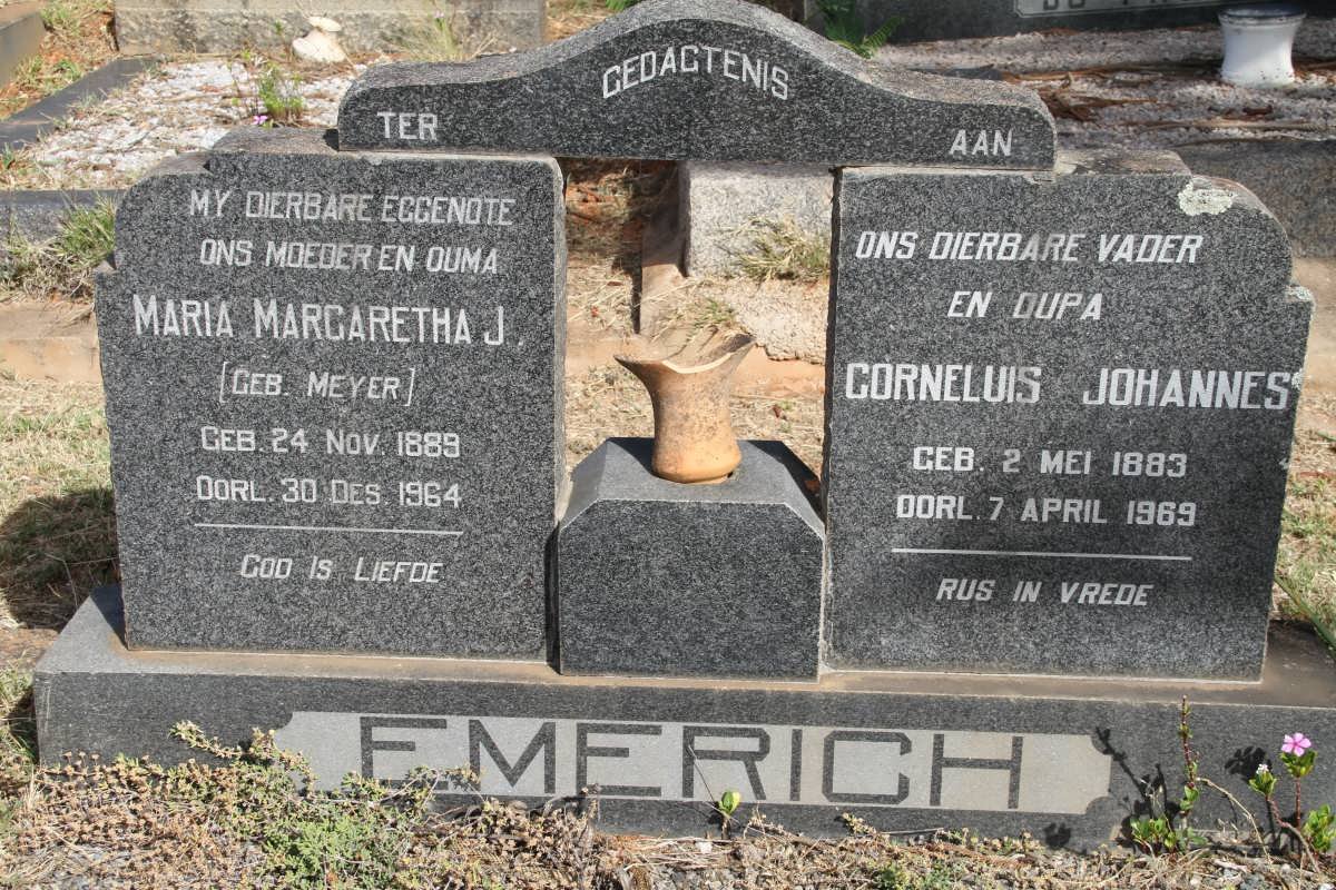 EMERICH Cornelius Johannes 1883-1969 &amp; Maria Margaretha J. MEYER 1889-1964