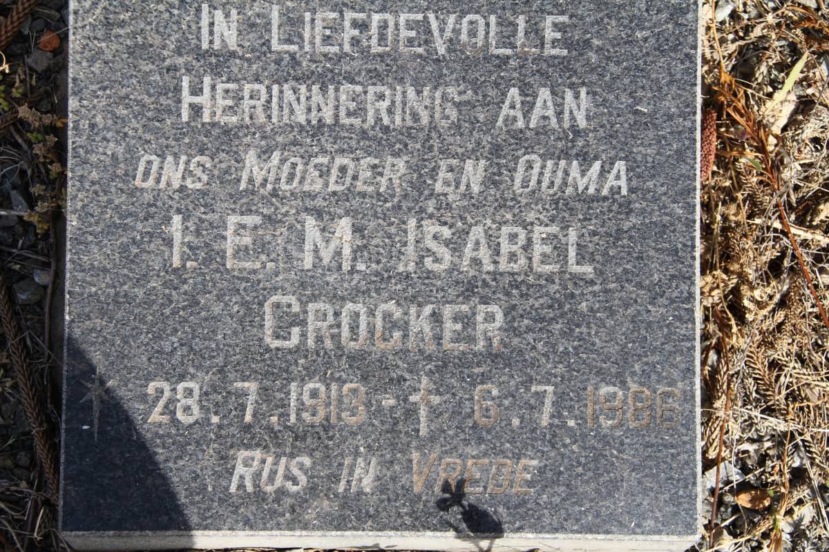 CROCKER I.E.M. Isabel 1913-1986