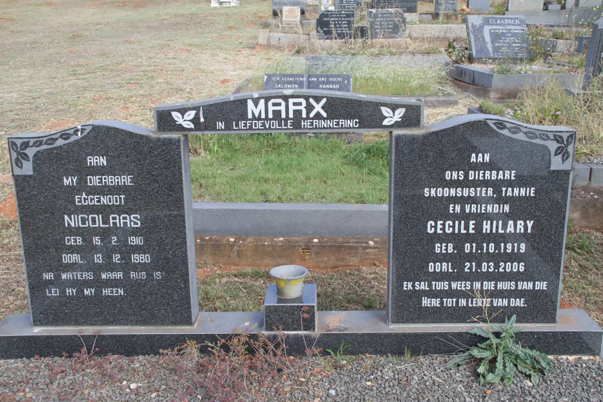 MARX Nicolaas 1910-1980 &amp; Cecile Hilary 1919-2006