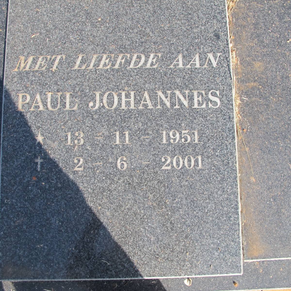 MULLER Paul Johannes 1951-2001