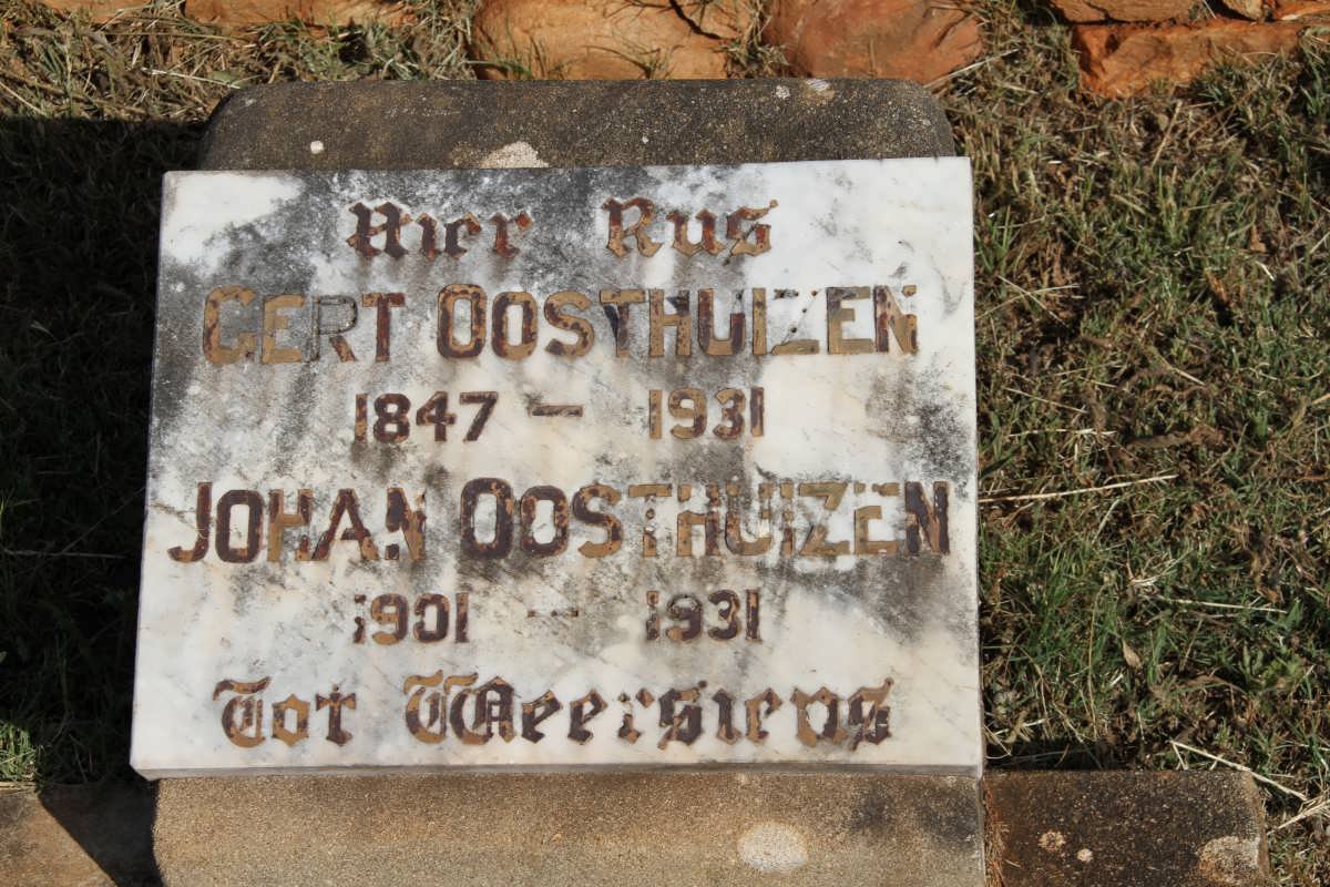 OOSTHUIZEN Gert 1847-1931 :: OOSTHUIZEN Johan 1901-1931
