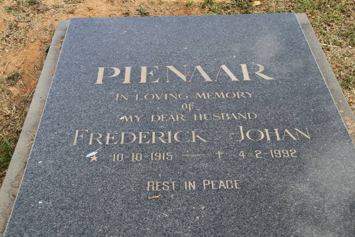 PIENAAR Frederick Johan 1915-1992