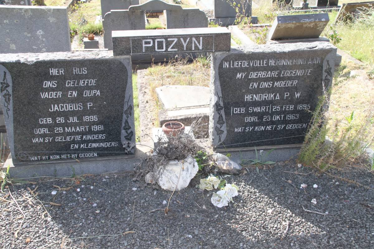 POZYN Jacobus P. 1895-1981 &amp; Hendrika P.W. SWART 1895-1963