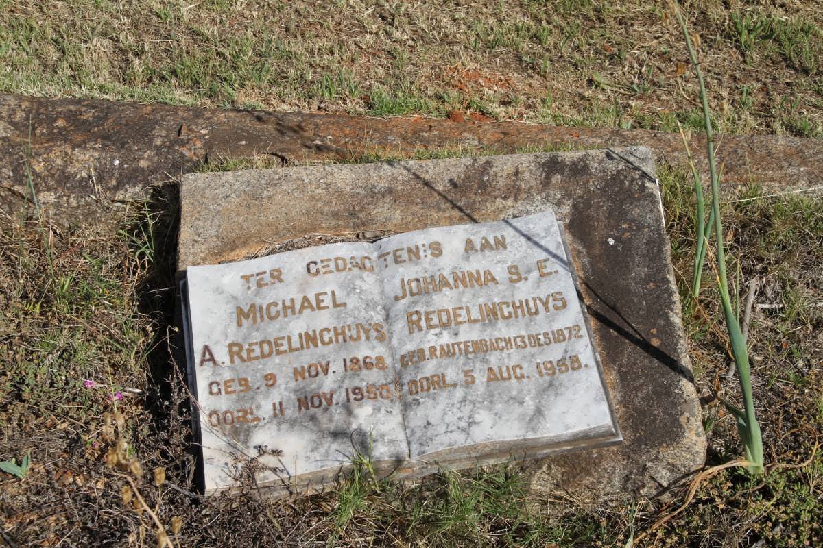 REDELINGHUYS Michael A. 1868-1950 &amp; Johanna S.E. RAUTENBACH 1872-1958