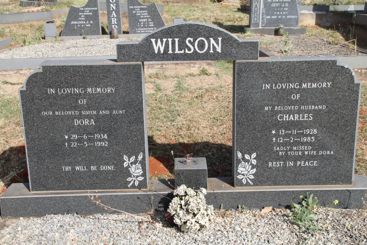 WILSON Charles 1928-1985 &amp; Dora 1934-1992