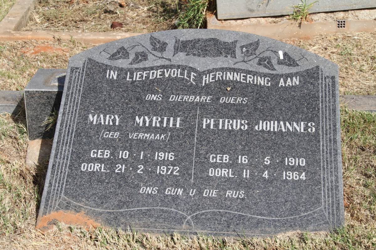 ? Petrus Johannes 1910-1964 &amp; Mary Myrtle VERMAAK 1916-1972
