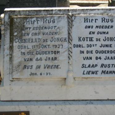 JONGH Coenraad, de -1937 &amp; Kotie, de -1986 