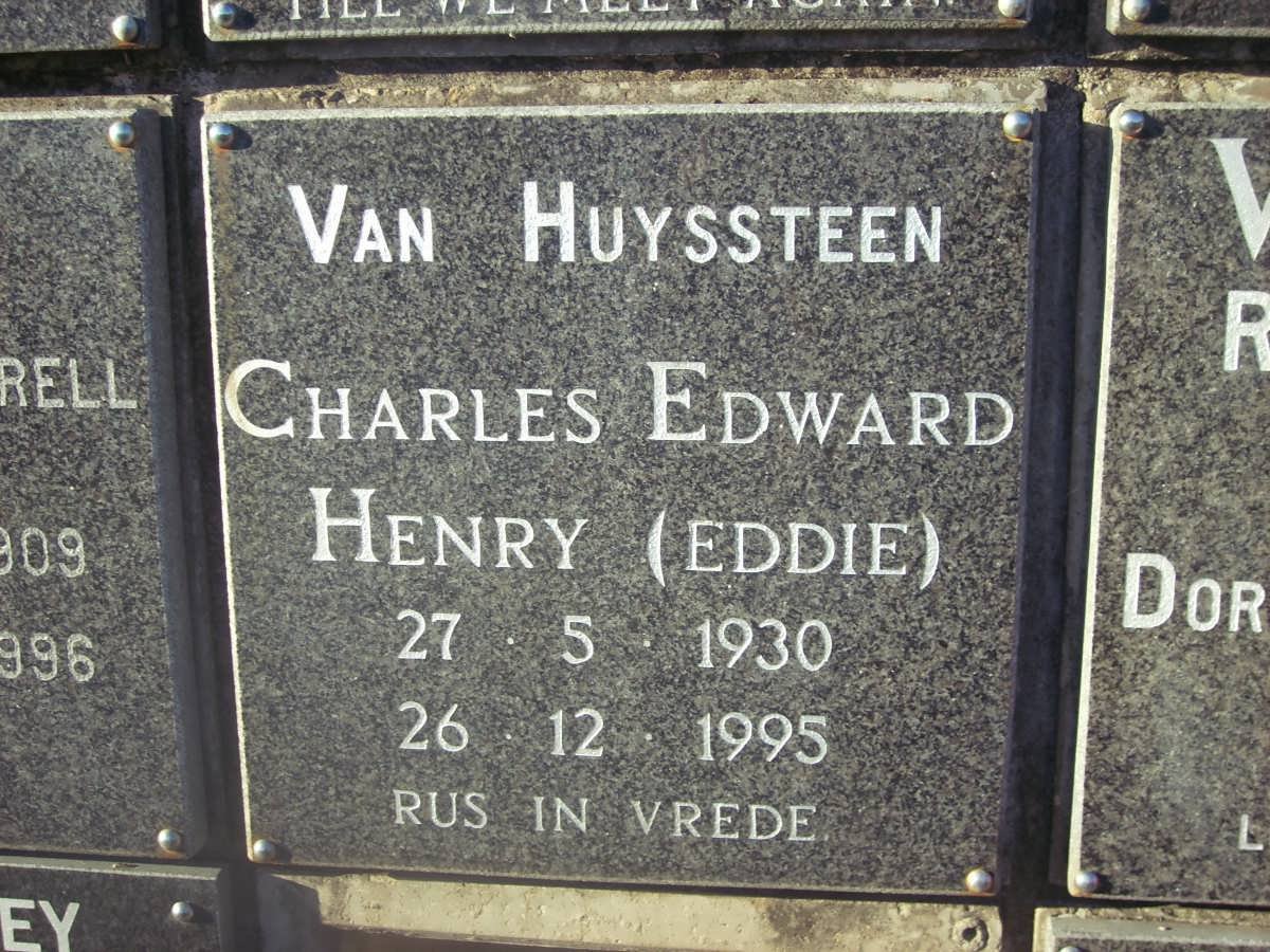 HUYSSTEEN Charles Edward, van 1930-1995