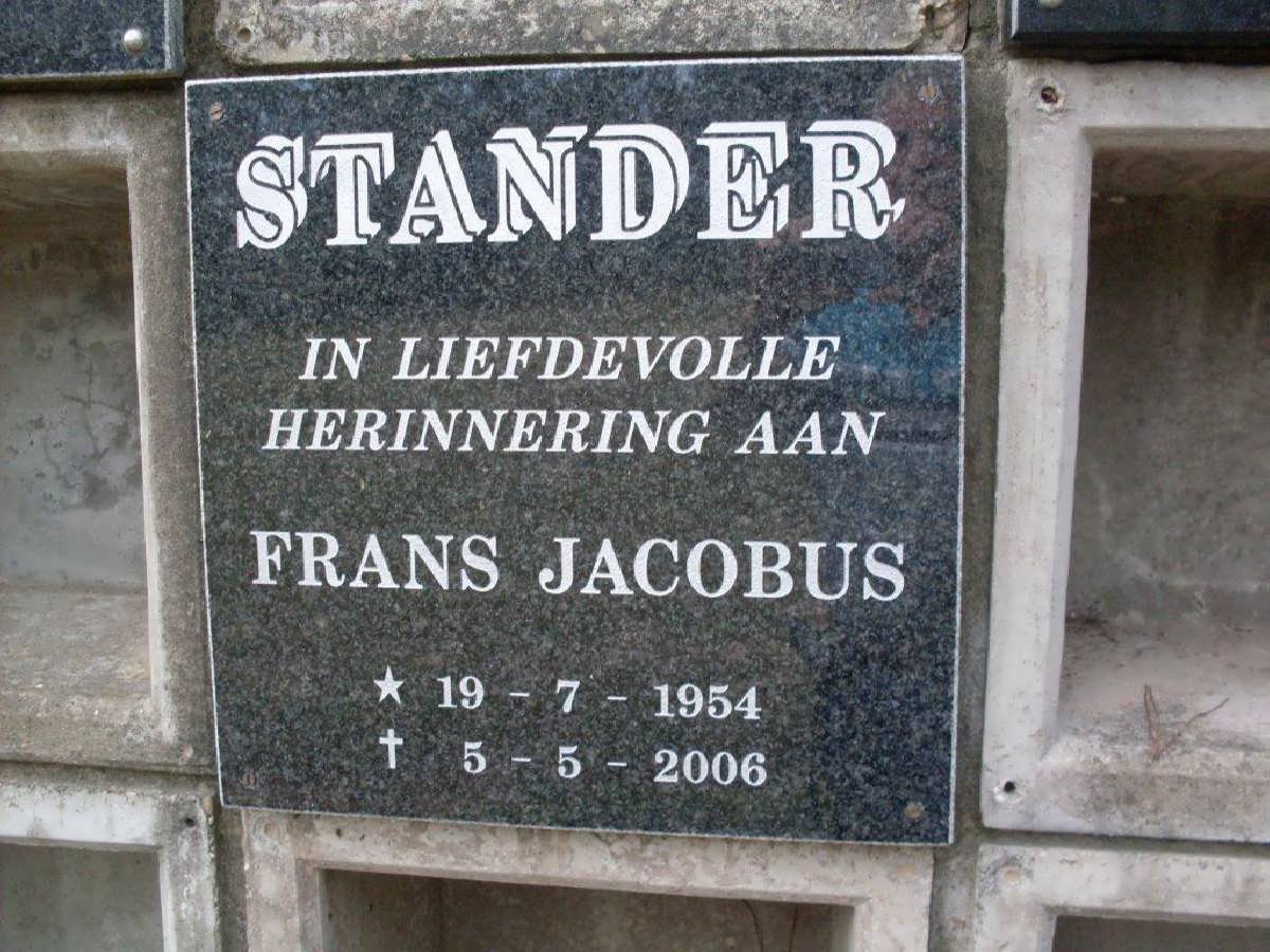 STANDER Frans Jacobus 1954-2006