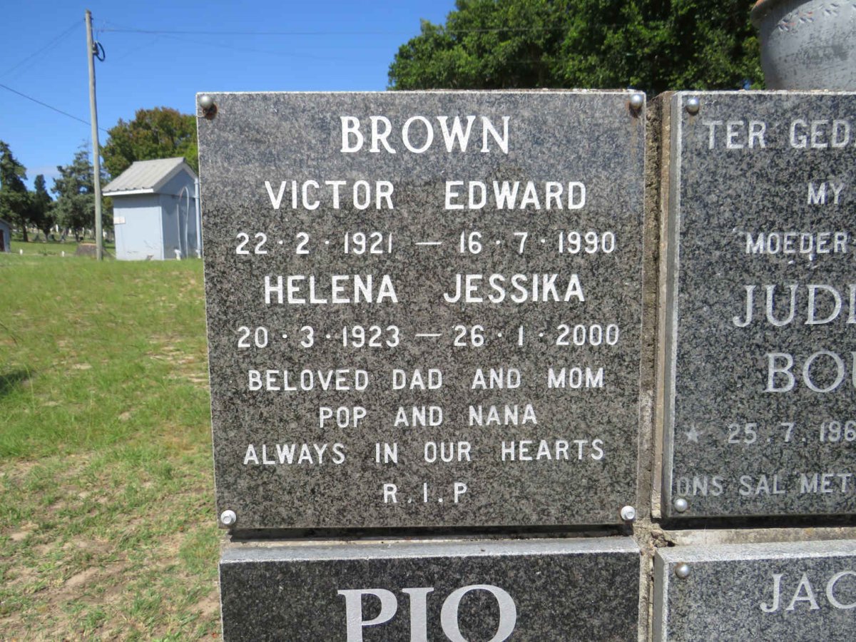 BROWN Victor Edward 1921-1990 &amp; Helena Jessika 1923-2000