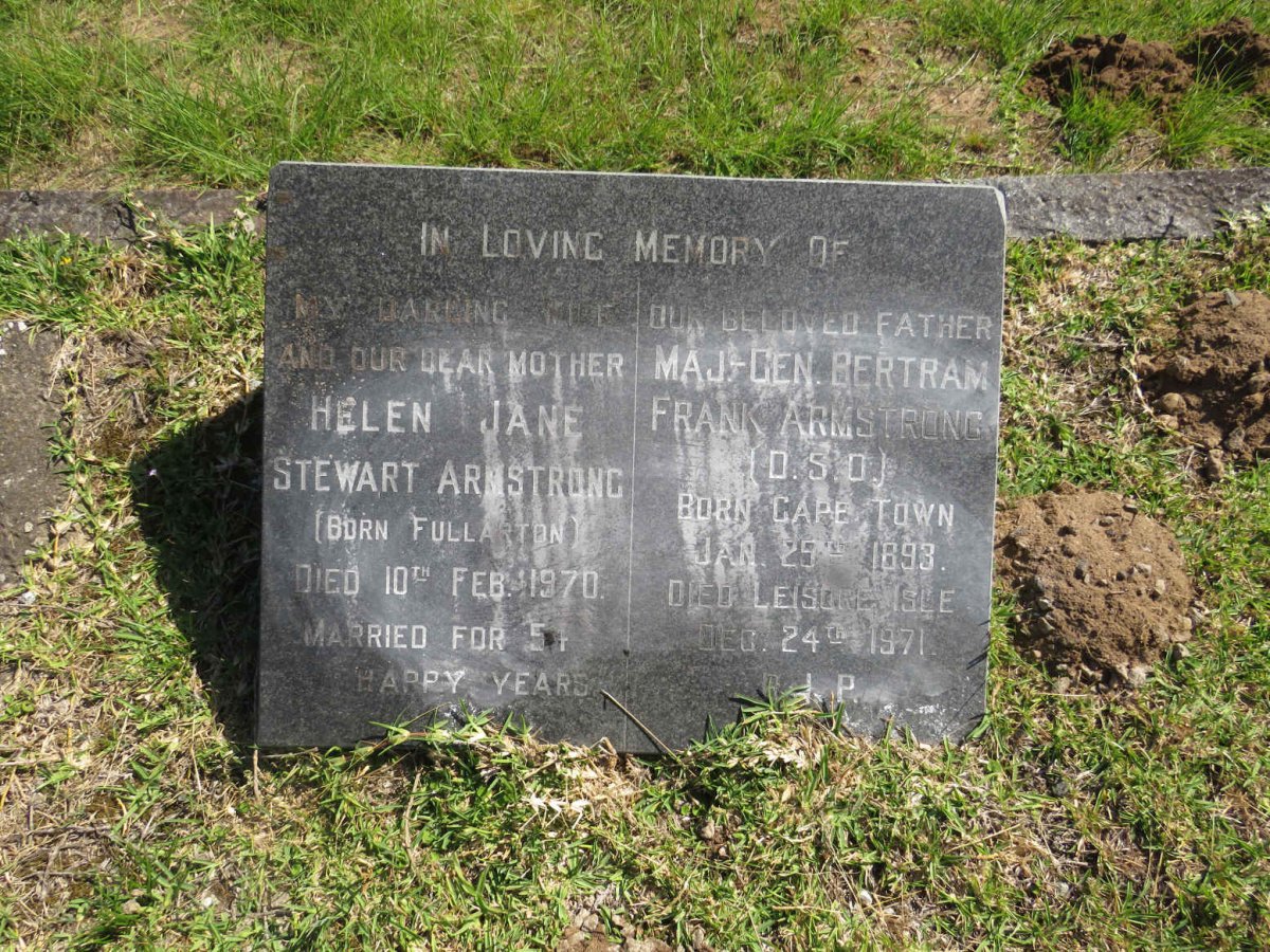 ARMSTRONG Bertram Frank 1893-1971 &amp; Helen Jane Stewart FULLARTON -1970