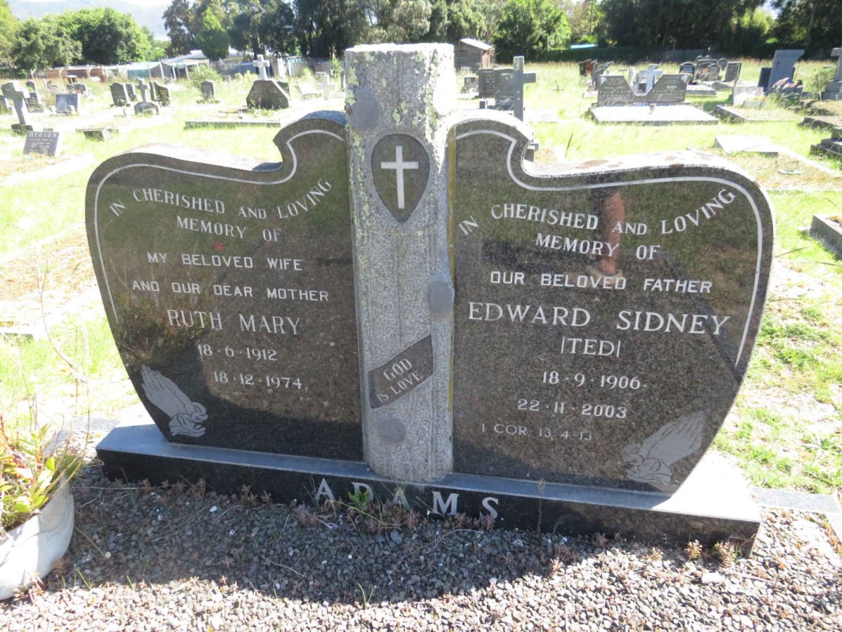 ADAMS Edward Sidney 1906-2003 &amp; Ruth Mary 1912-1974