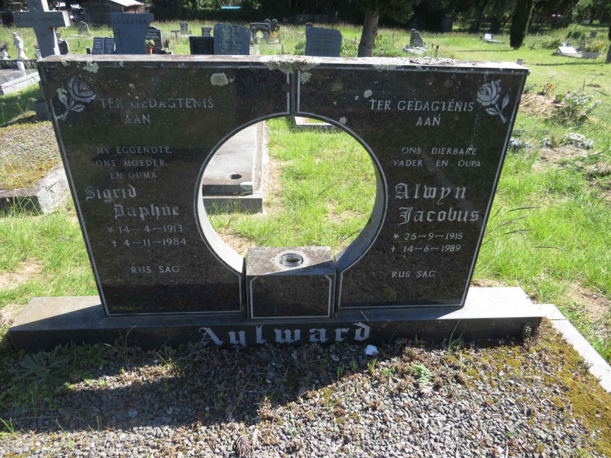 AYLWARD Alwyn Jacobus 1915-1989 &amp; Sigrid Daphne 1913-1984
