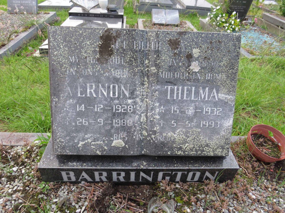 BARRINGTON Vernon 1928-198? & Thelma 1932-1993
