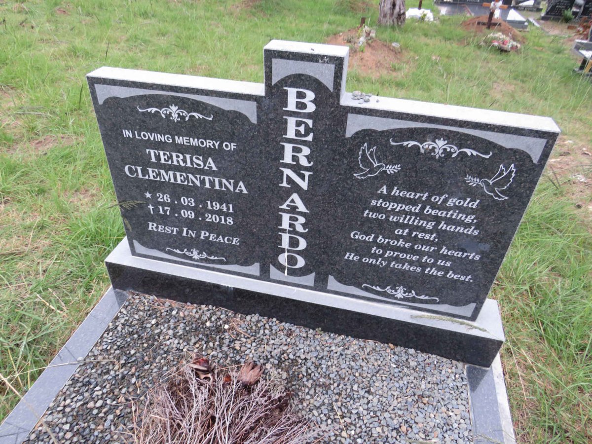 BERNARDO Terisa Clementina 1941-2018