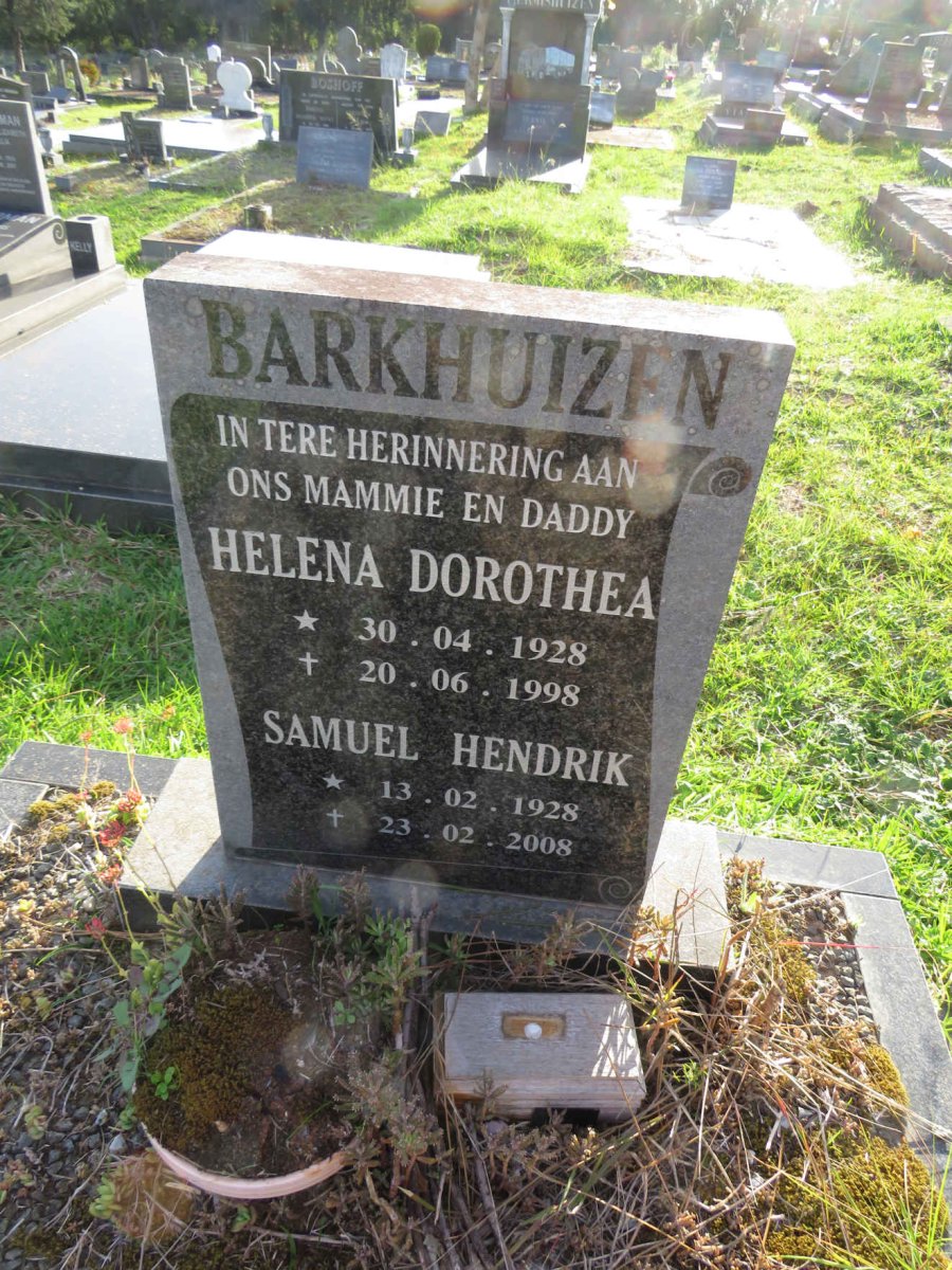 BARKHUIZEN Samuel Hendrik 1928-2008 & Helena Dorothea 1928-1998